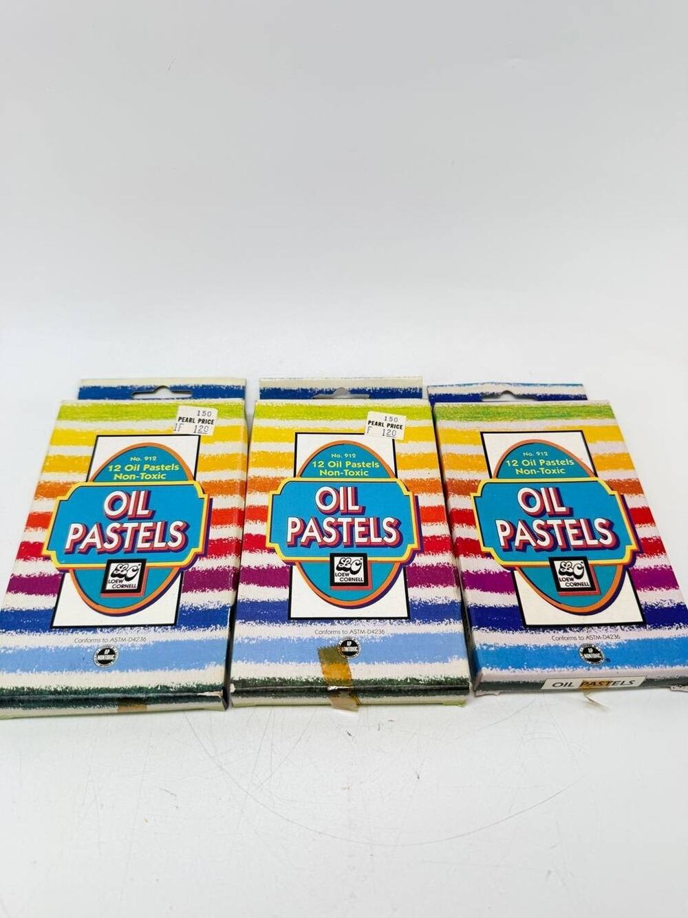 Vintage Loew Cornell Oil Pastels Set 3 Boxes 36 Colors New Old Stock Art
